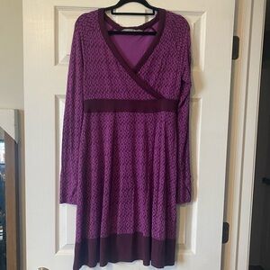 Athleta Surplice Faux Wrap Dress Jersey Knit Size S